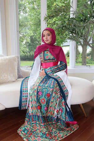 Embroidery Tatreez Turquoise Thobe/A