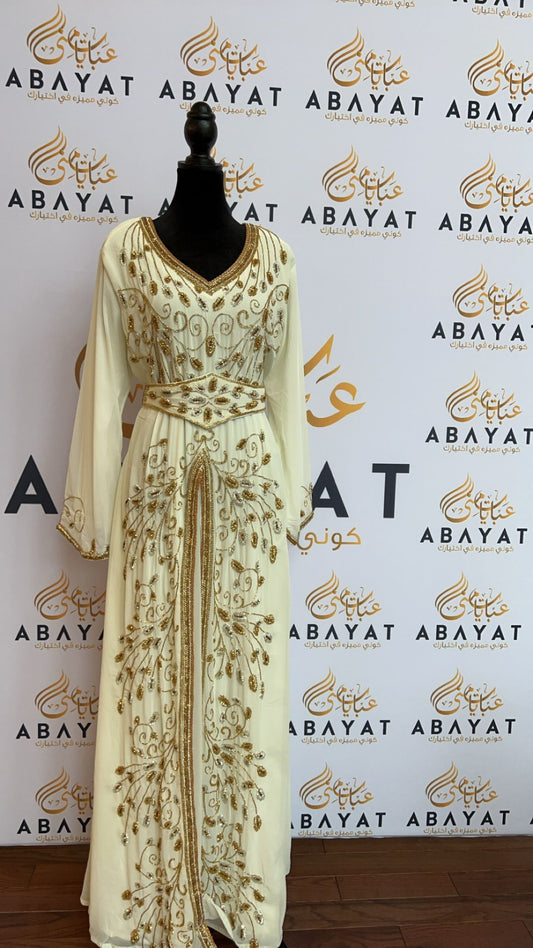 The White and Gold Kuftan of Elegance #8097701