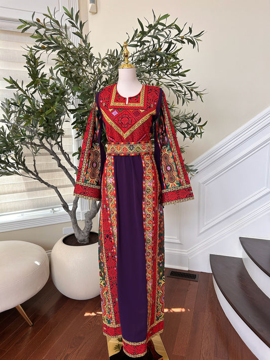 Purple Embroidery Tatreez Thobe /451