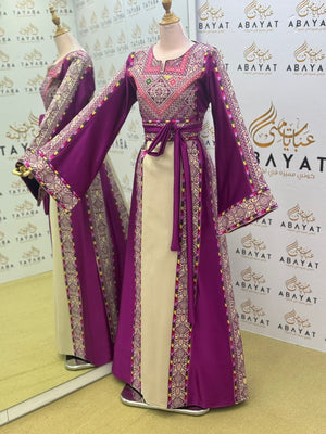 Purple Embroidery Tatreez Elegance Thobe