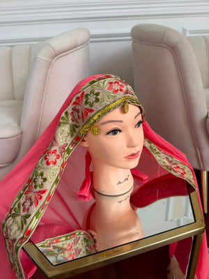 Pink Embroidery Elegance Khirka Shal