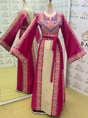 Pink Embroidery Tatreez Heritage Thobe