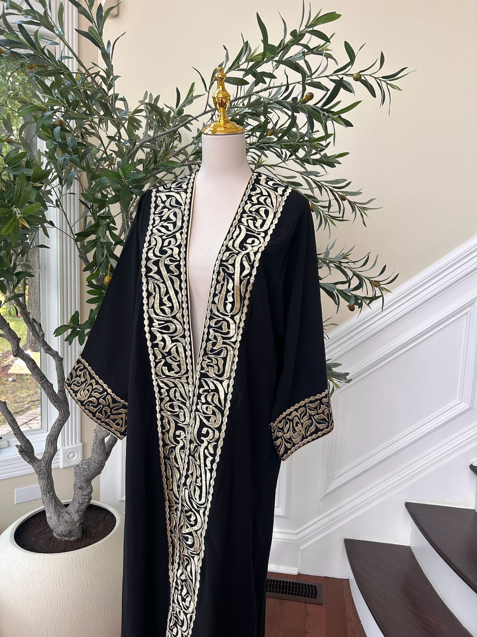 Black Cardigan Golden Detail