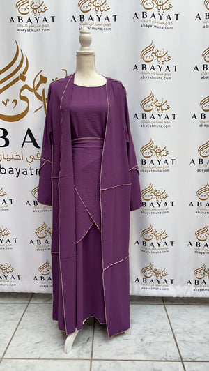 Gorgeous Purple Abaya 3 piece #9198121