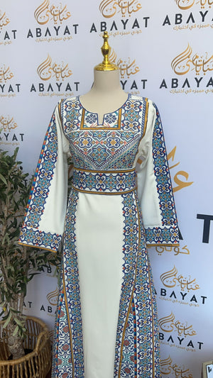 Elegant White/ Blue Traditional Thobe