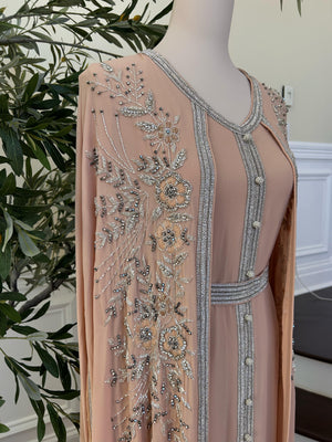 Peach Floral Royale Kuftan