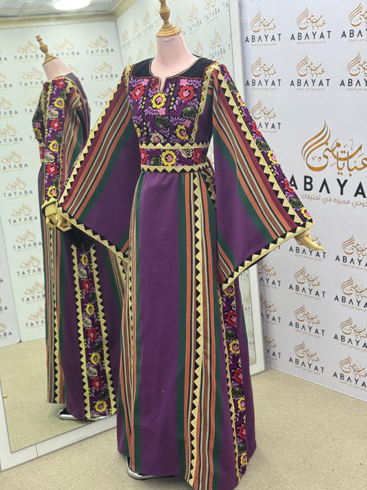 Traditional Embroidered Dress – Violet & Olive Palestinian Heritage