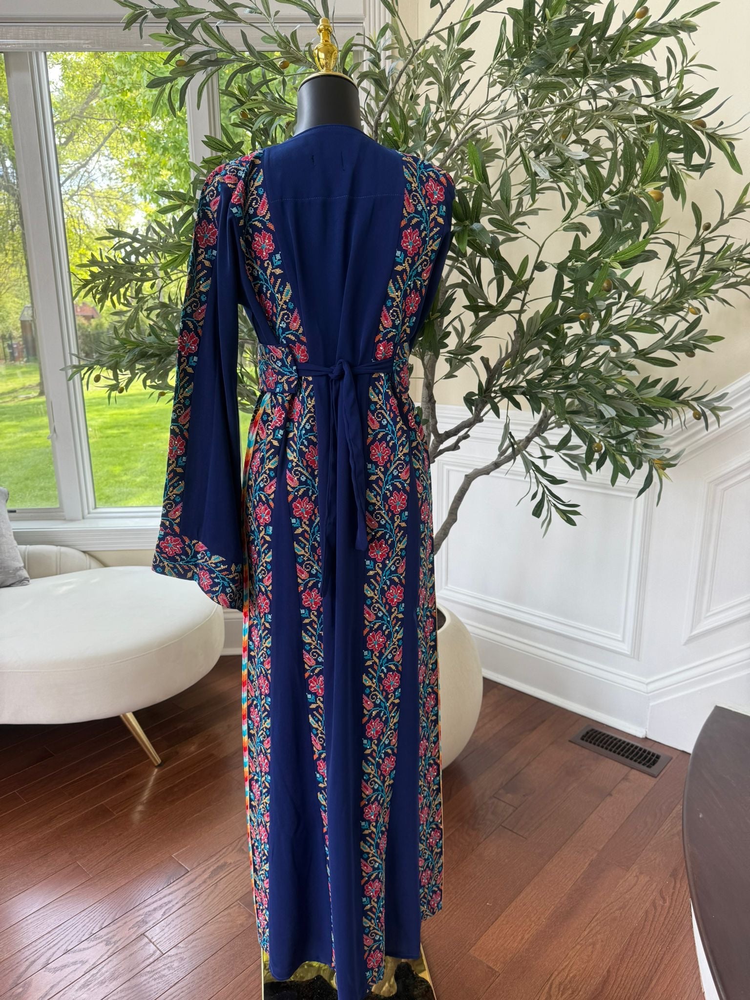 Elegant Blue Tatreez Thobe/A