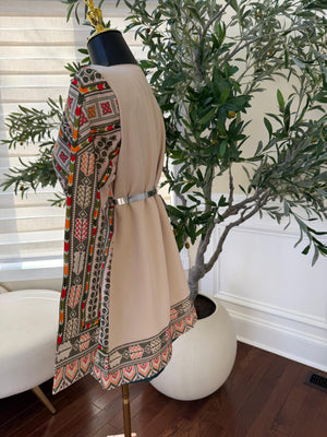 Heritage Bloom Tan Tatreez Jacket