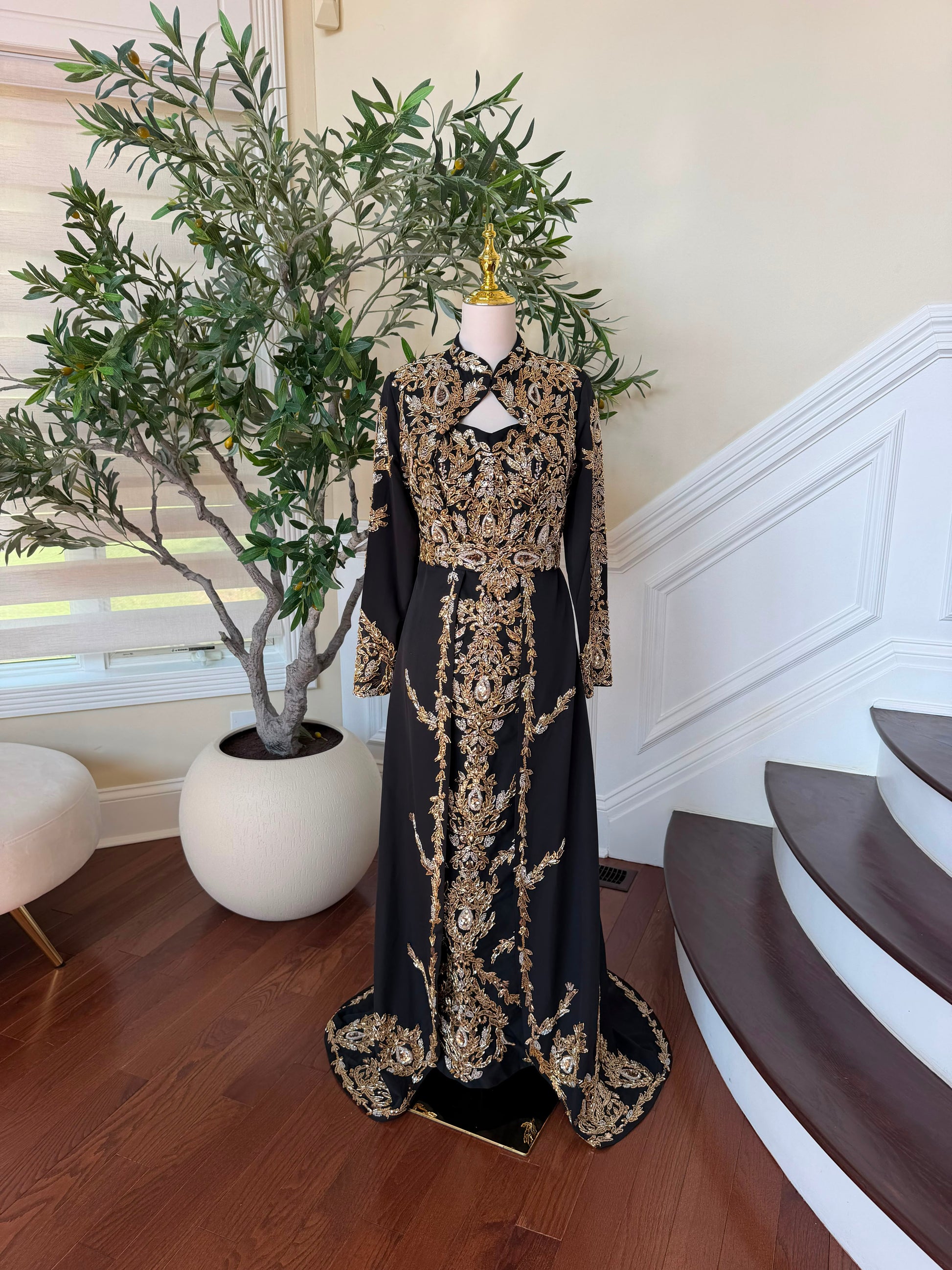 Black Beaded Elegance Royale Kuftan