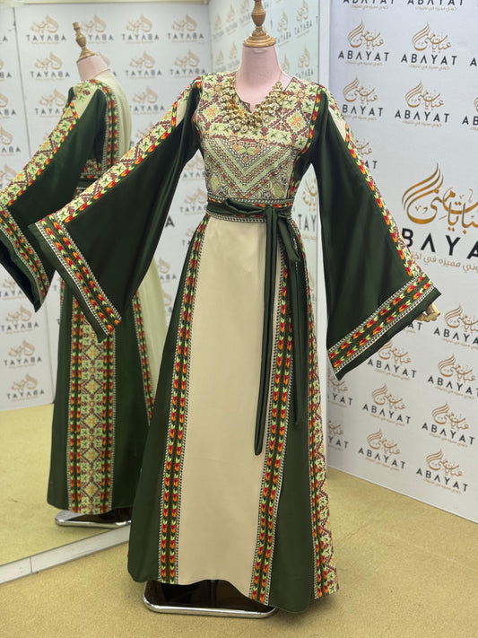 Palestinian Couture Thobe – Festival Green Collection
