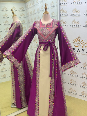 Purple Embroidery Tatreez Elegance Thobe