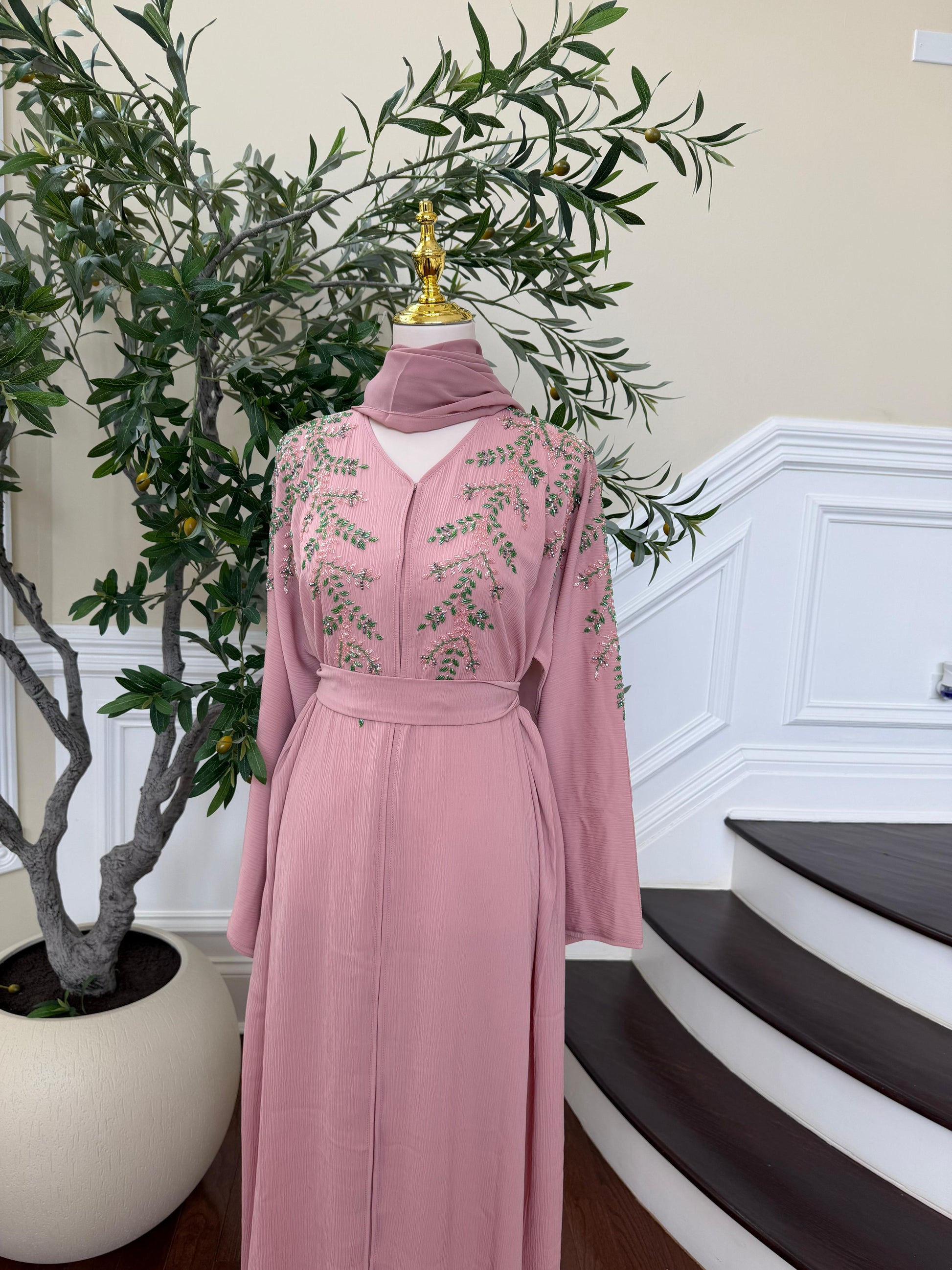 Pink Rose Elegance Abaya