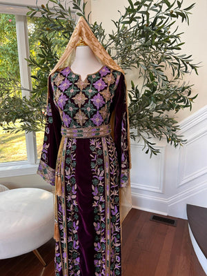 Velvet Purple Stone Thobe