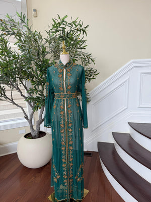 Emerald Golden Cardigan Abaya