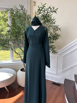 Green Sleeve Charm Abaya