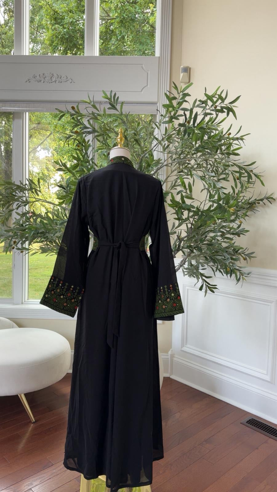 Green Tatreez Heritage Bloom Abaya