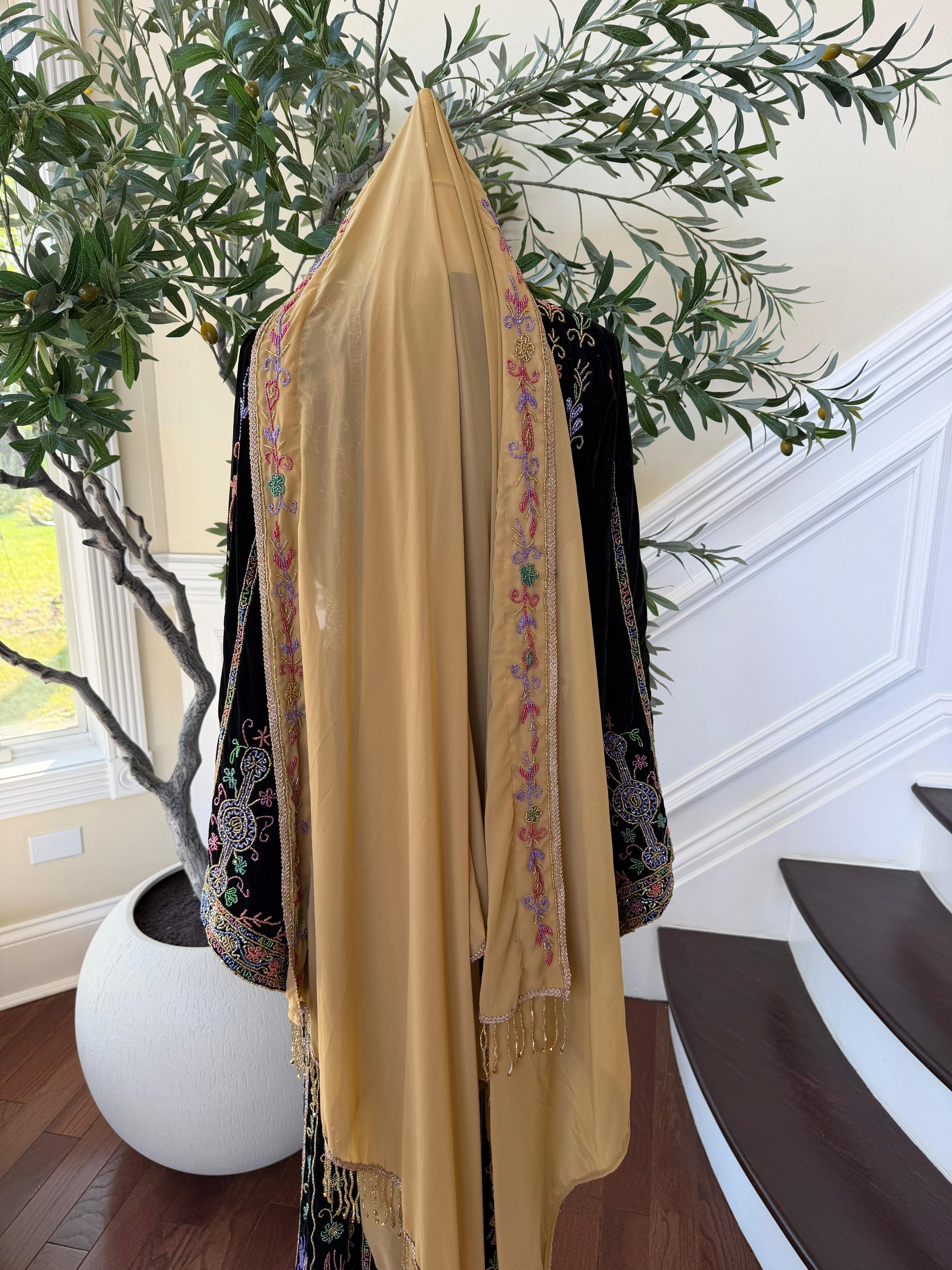 Golden Beaded Stone Khirka Shal