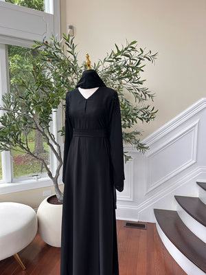 Black Sleeve Charm Closed Abaya