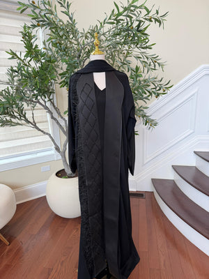 Black Designed Crystal Abaya
