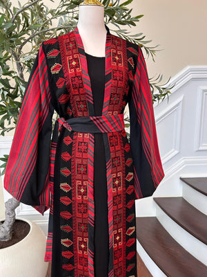 Black Two Piece Tatreez Traditional Majdalawi Thobe