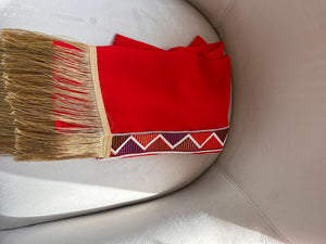 Red Tatreez Khirka Shal Mandil