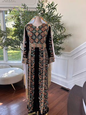 Brown Velvet Stone Thobe