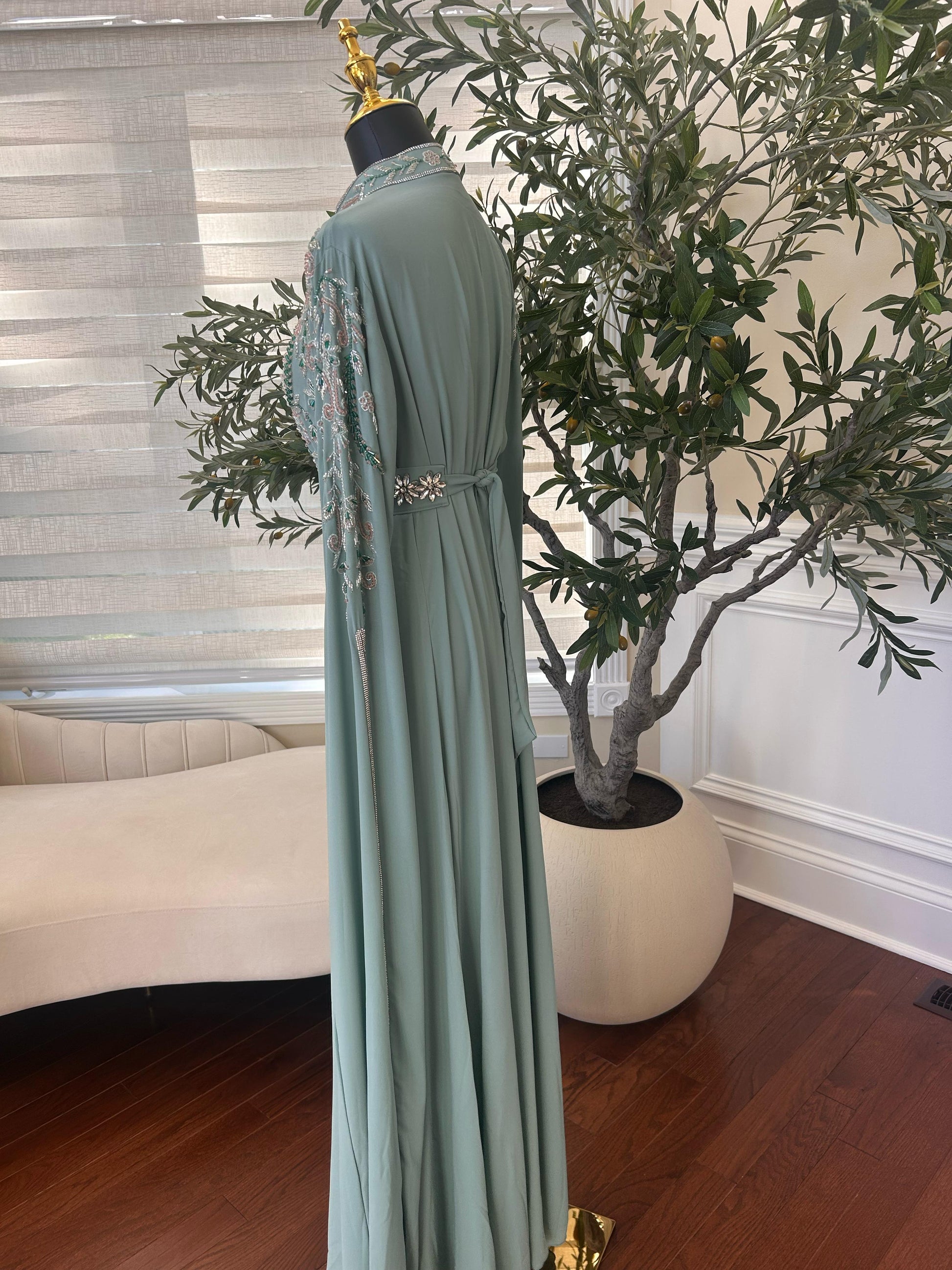 Mint Blue Rose Legacy Kuftan
