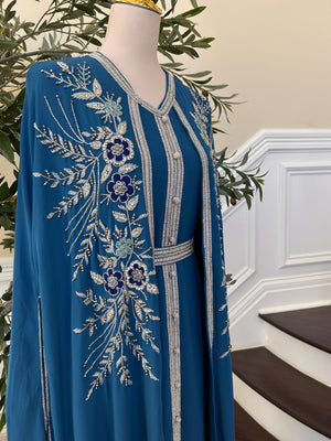 Turquoise Rose Royale Essence Kuftan