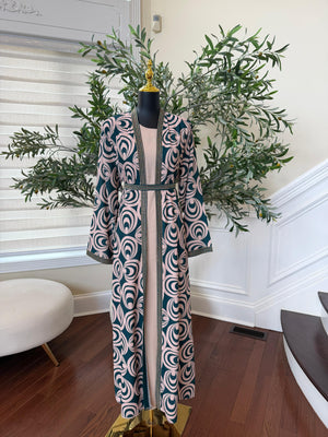 Blush Teal Two-Piece Abaya