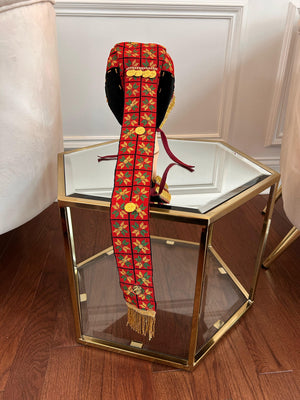 Traditional Tatreez Red Coin Head Piece