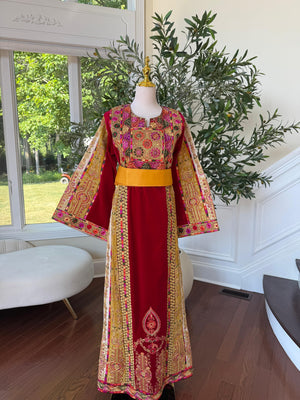 Burgundy Malaka Velvet Thobe