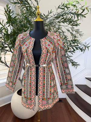 Heritage Bloom Tan Tatreez Jacket