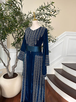 Blue Velvet Stone Thobe