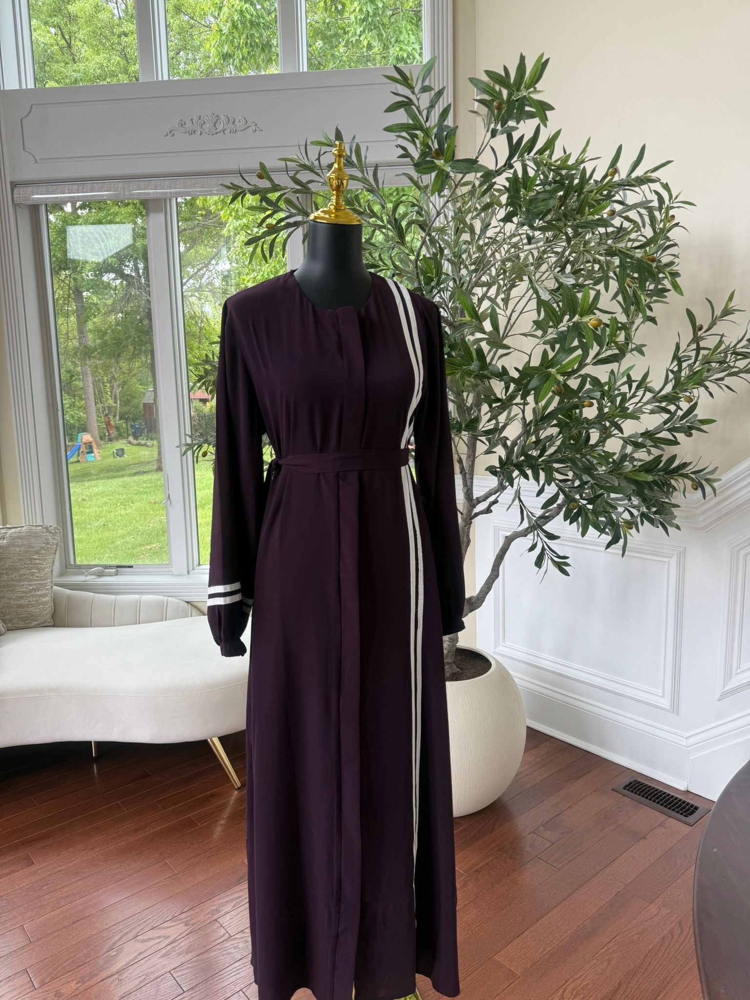Burgundy Purple Activewear Abaya