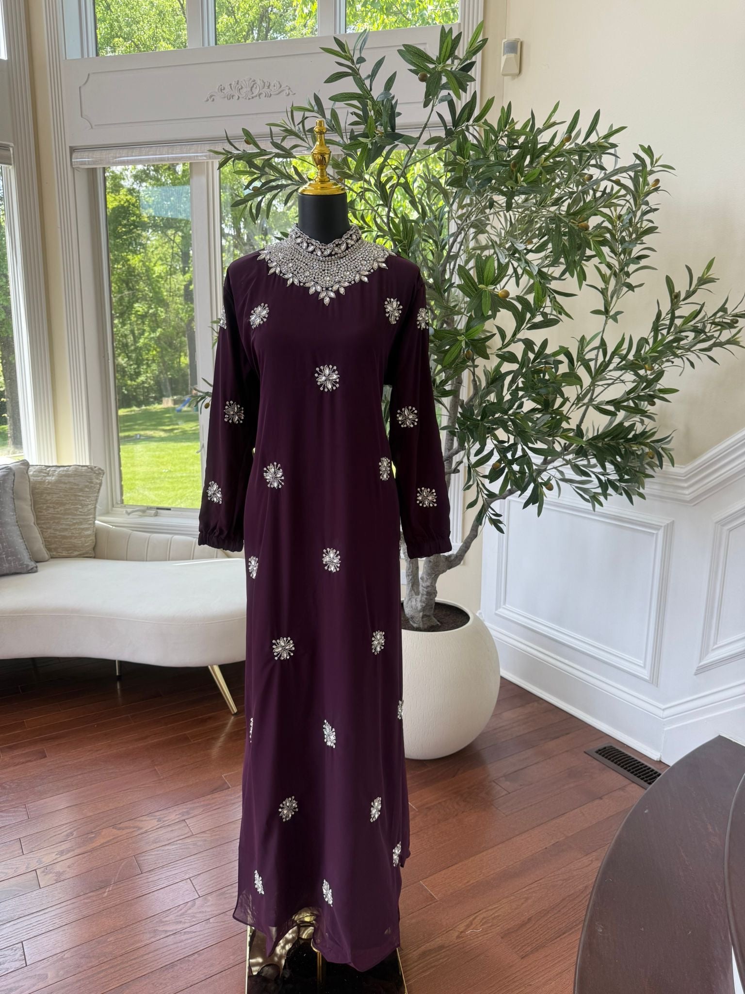 Blackberry Glimmer Maxi Dress
