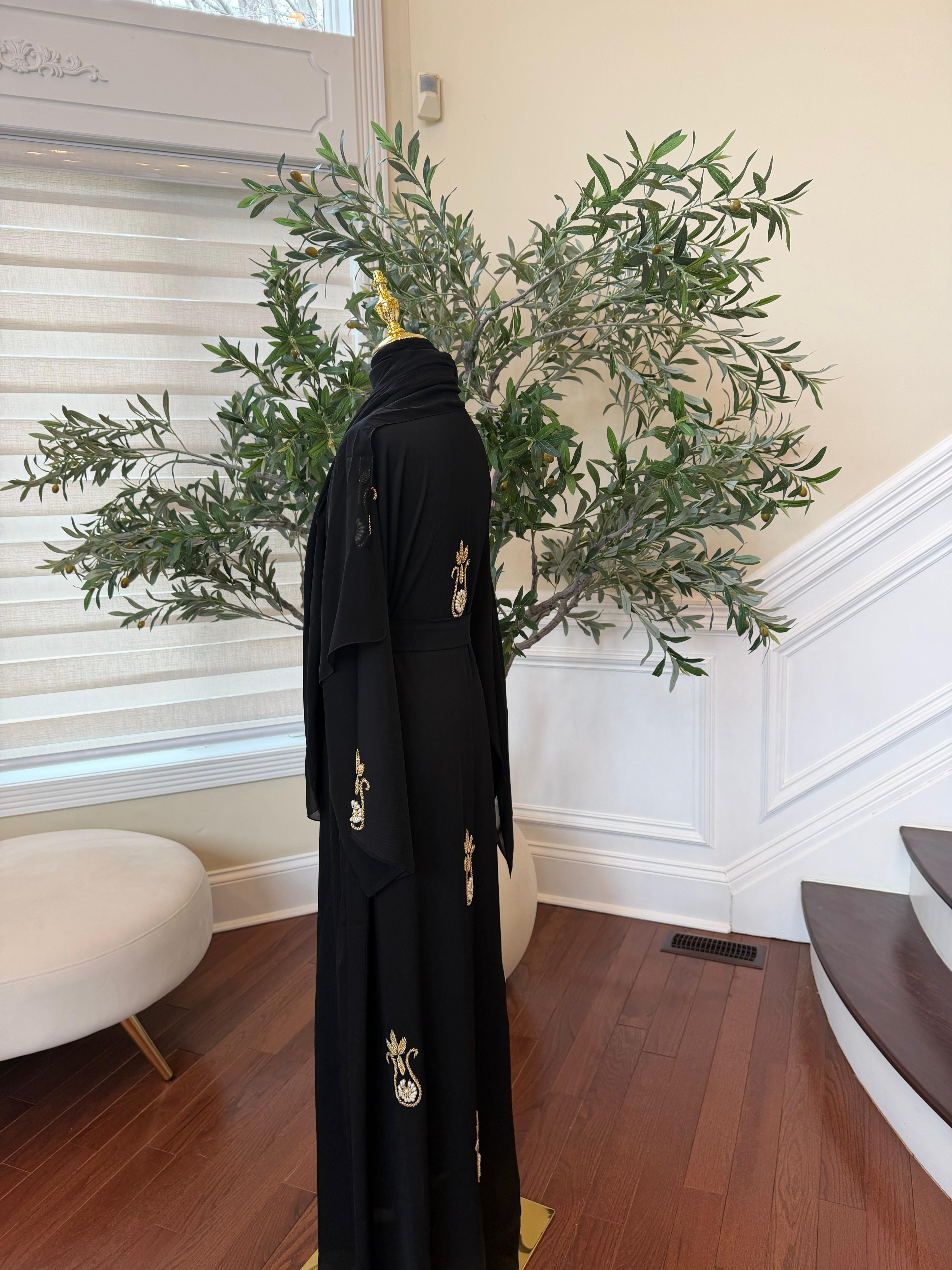 Black Golden Essence Abaya