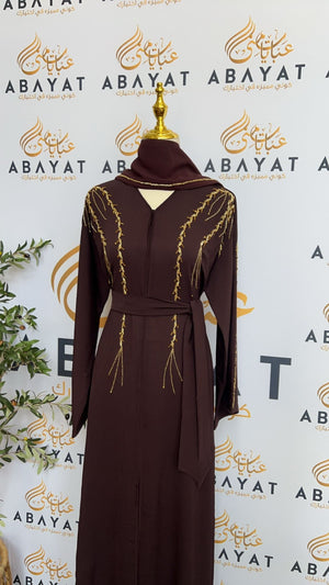 Golden Burgundy Abaya