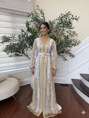 White Embroidery Royale Kuftan