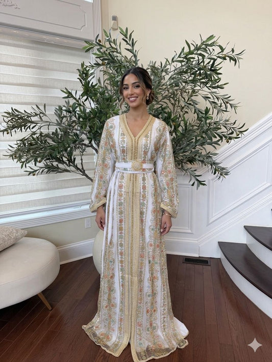 White Embroidery Royale Kuftan