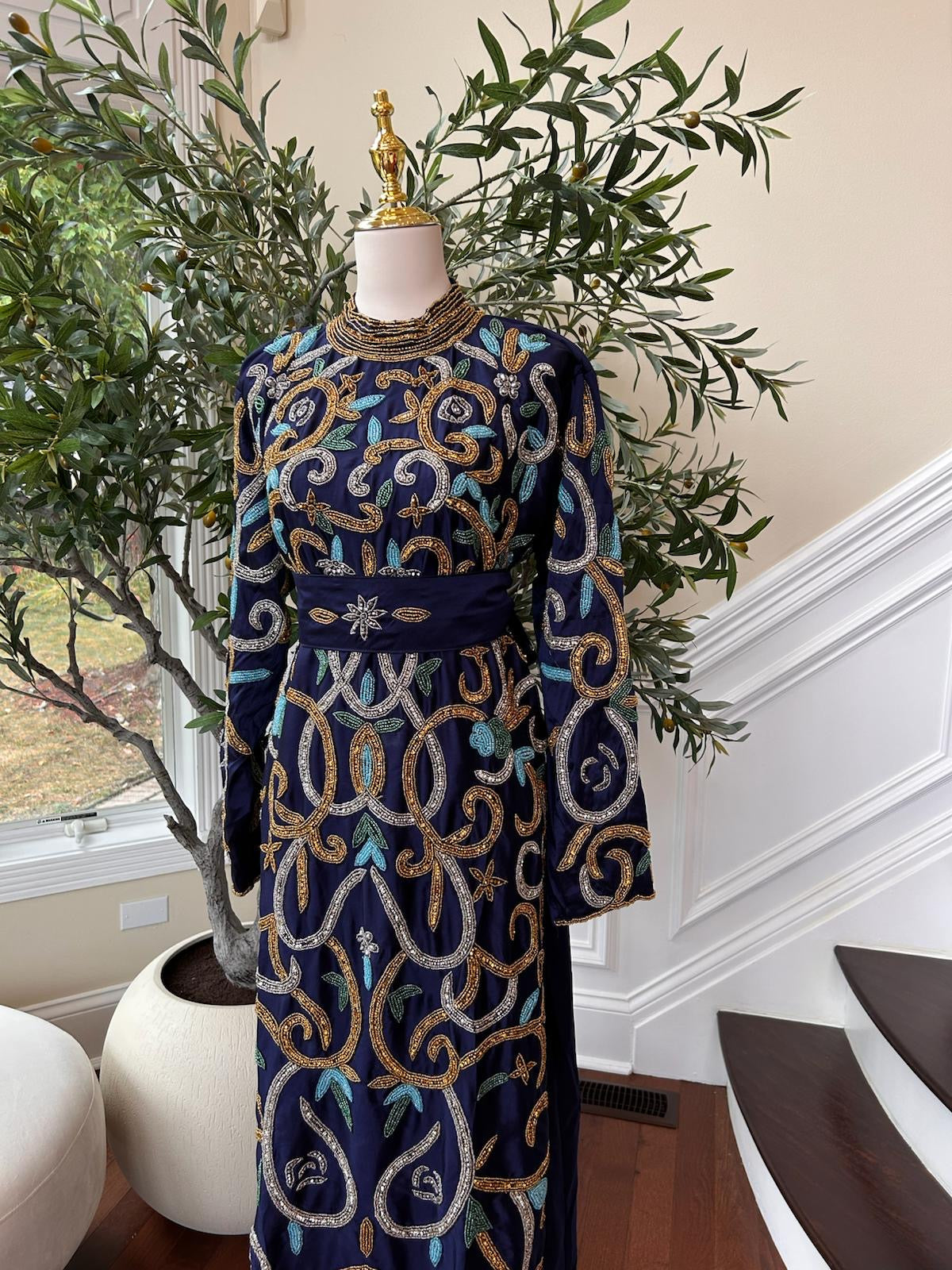 Blue Stone Elegance Kuftan Dress