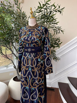 Blue Stone Elegance Kuftan Dress