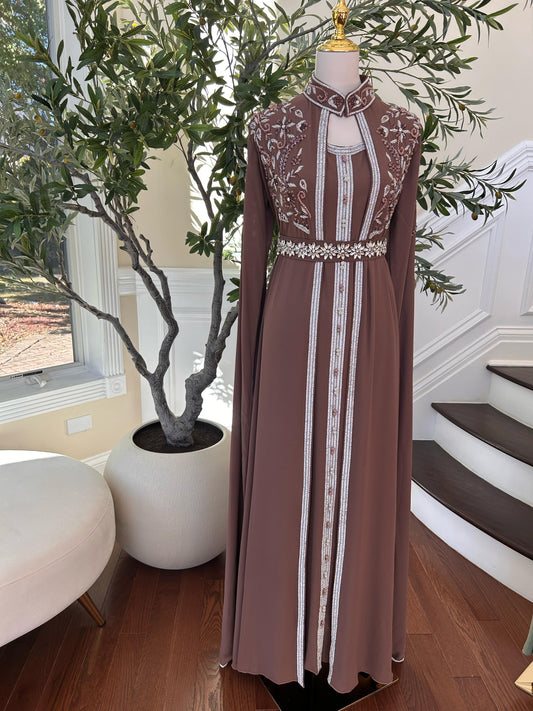 Muave Taupe Elegance Charm Kuftan
