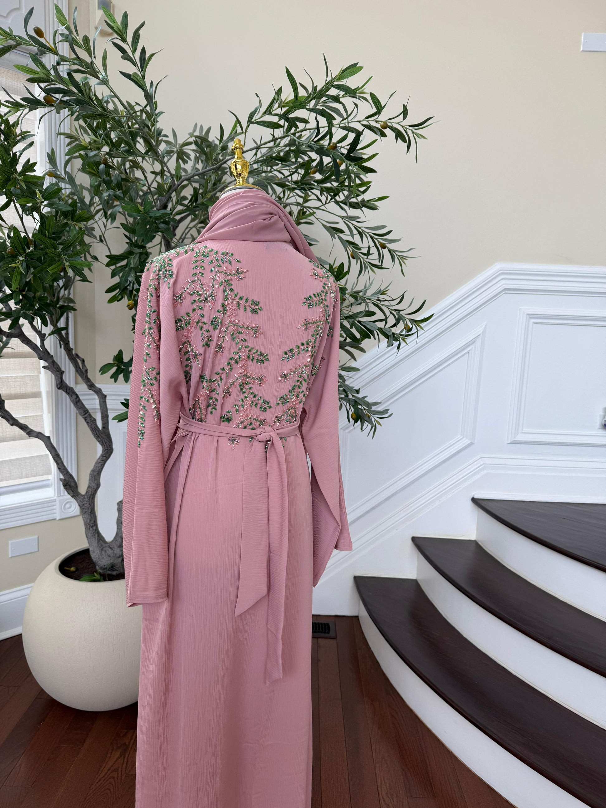 Pink Rose Elegance Abaya