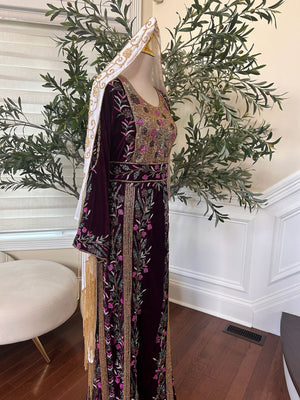Purple Velvet Stone Thobe