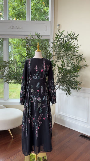 Floral Flow Black Maxi Dress