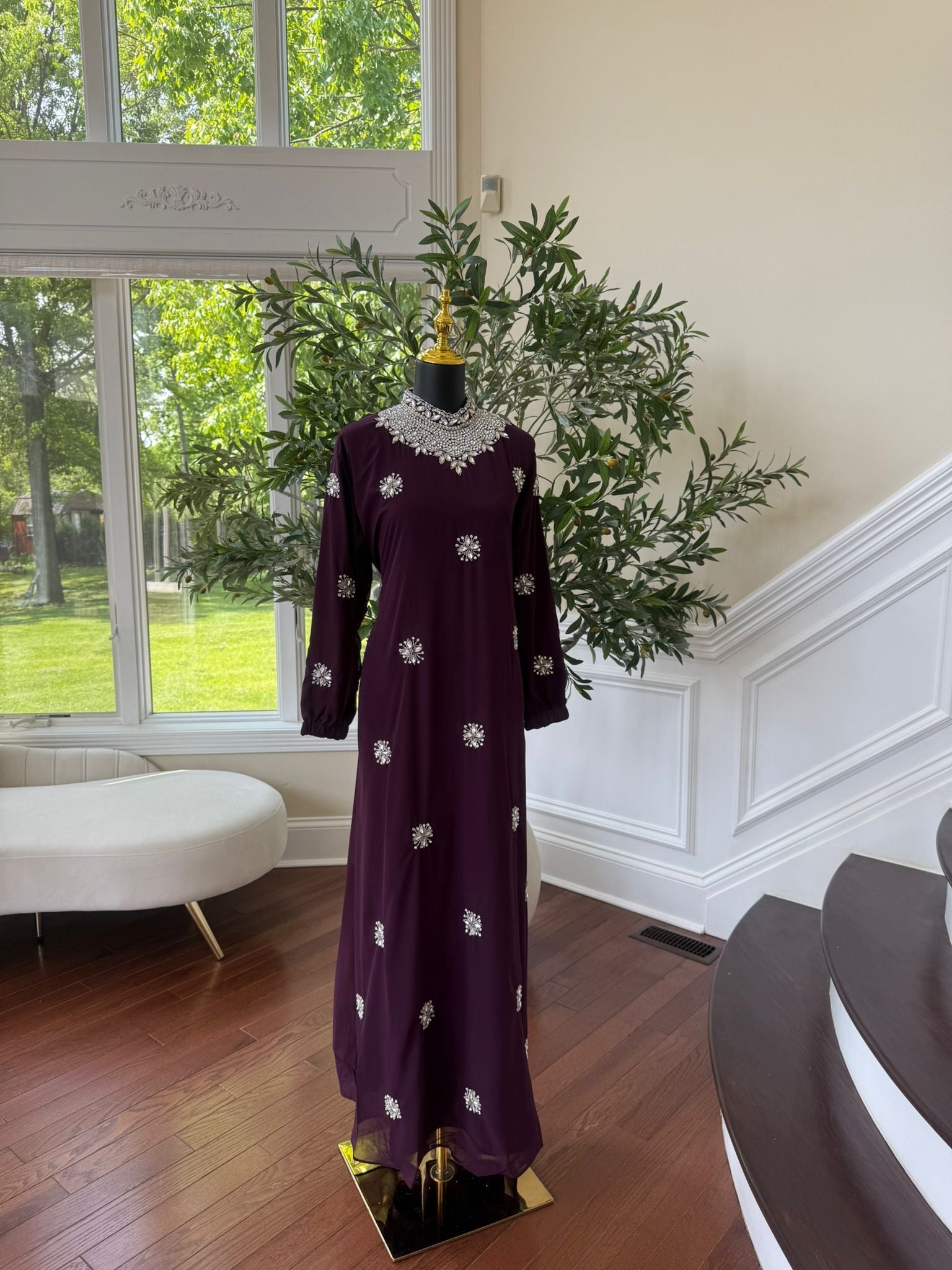 Blackberry Glimmer Maxi Dress