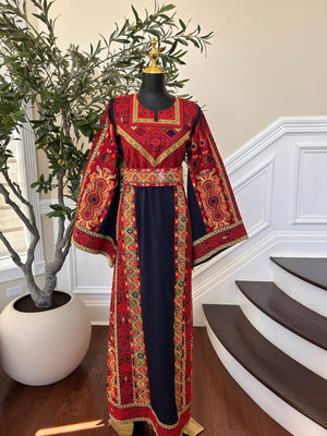 Navy Blue Elegance Tatreez Thobe