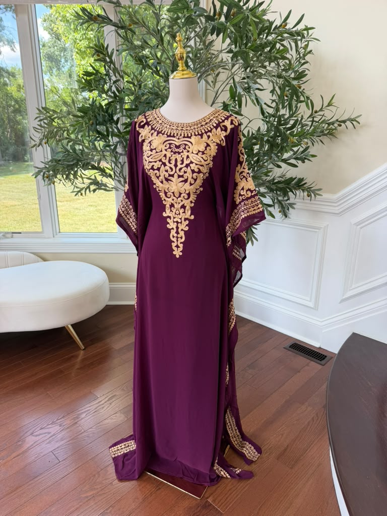 Golden Purple Elegance Dress
