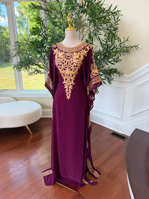 Golden Purple Elegance Dress